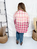 Dip Dyed Pink Plaid Button Front Long Sleeve Flannel - Whiskey Skies - WHITE BIRCH