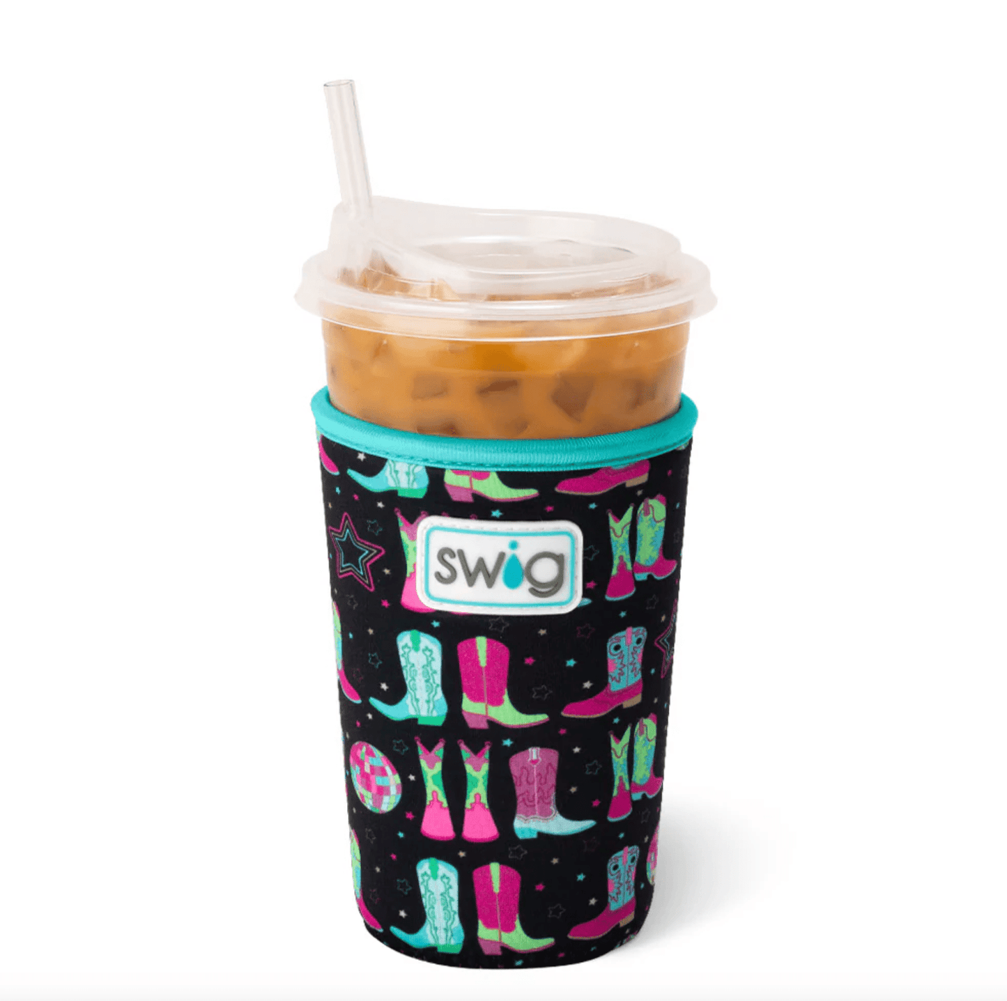 Disco Cowgirl Iced Cup Coolie (22oz) - Whiskey Skies - SWIG LIFE