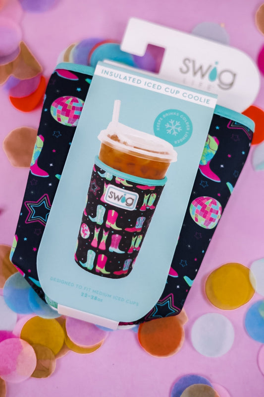 Disco Cowgirl Iced Cup Coolie (22oz) - Whiskey Skies - SWIG LIFE