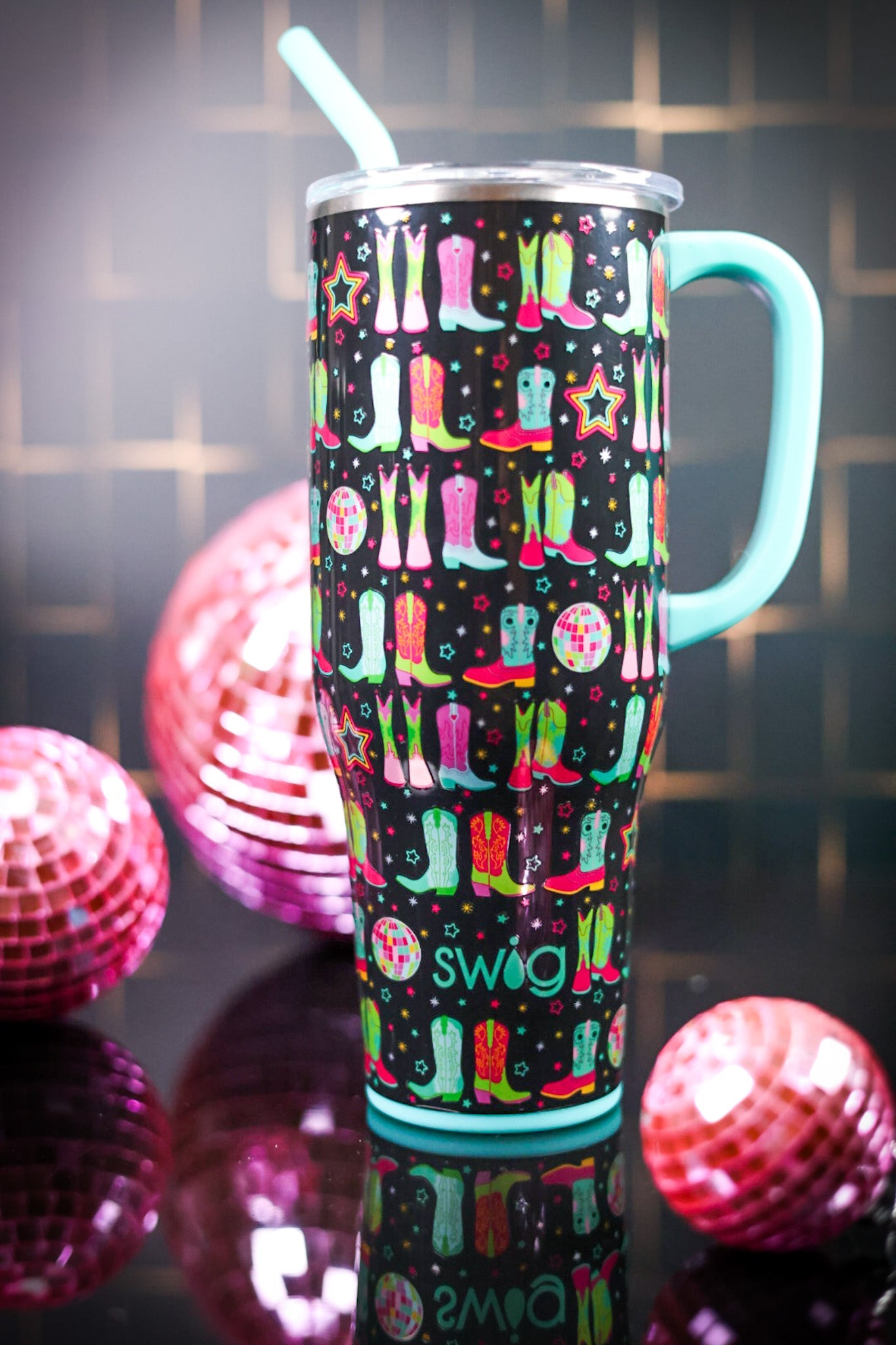 Disco Cowgirl Mega Mug (40oz) - Whiskey Skies - SWIG LIFE