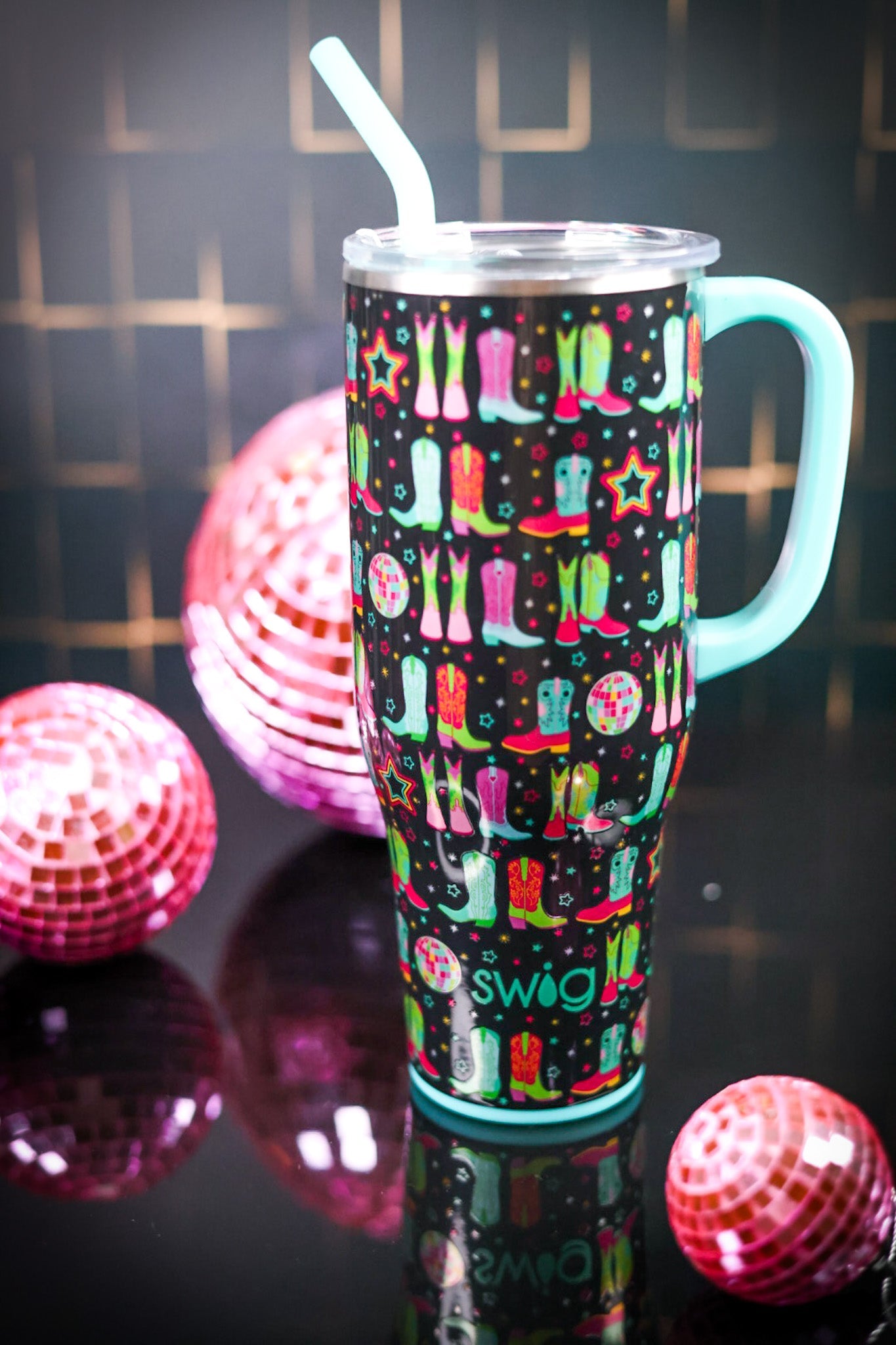 Disco Cowgirl Mega Mug (40oz) - Whiskey Skies - SWIG LIFE