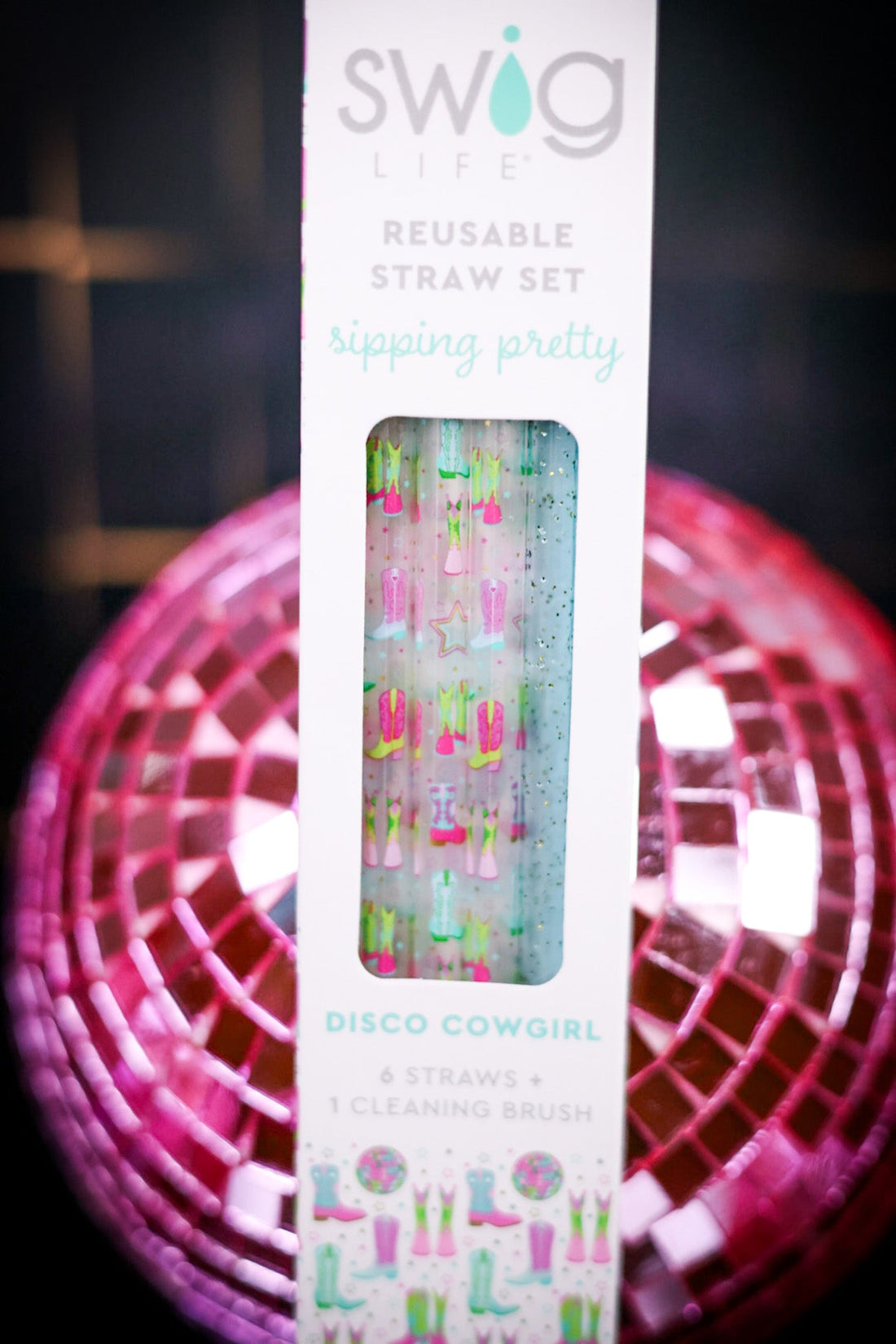 Disco Cowgirl Reusable Straw Set - Whiskey Skies - SWIG LIFE