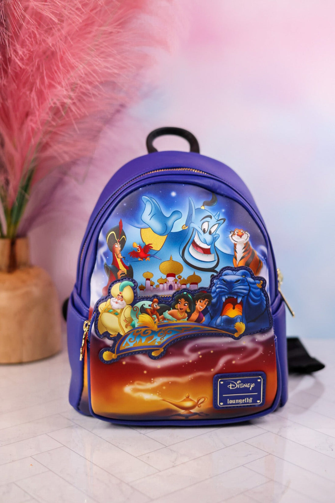 Disney Aladdin 30th Anniversary Mini Backpack - Whiskey Skies - LOUNGEFLY