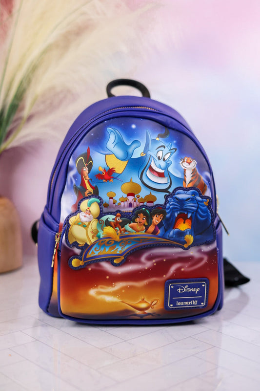 Disney Aladdin 30th Anniversary Mini Backpack - Whiskey Skies - LOUNGEFLY