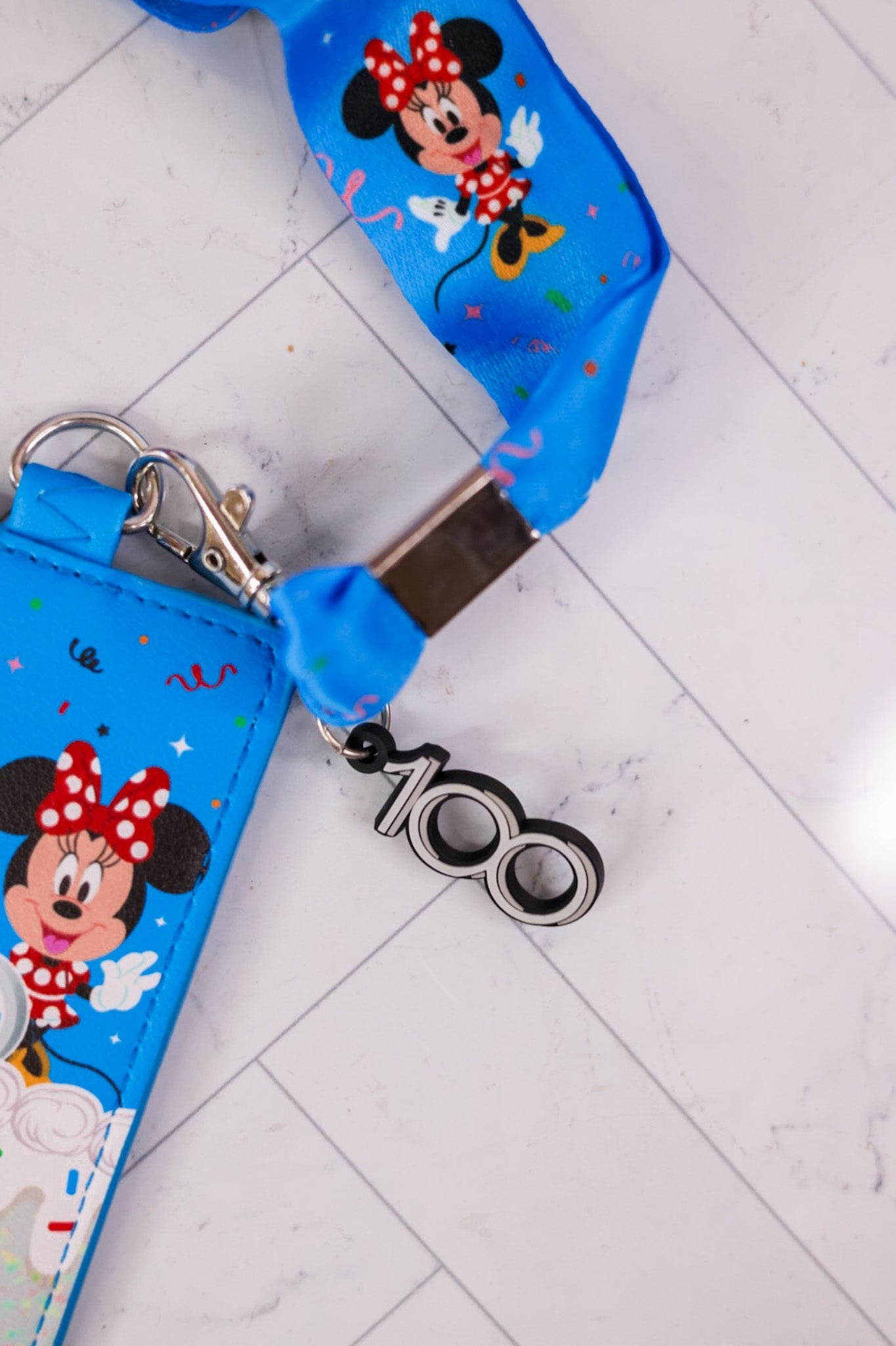 Disney100 Anniversary Celebration Cake Lanyard With Card Holder - Whiskey Skies - LOUNGEFLY