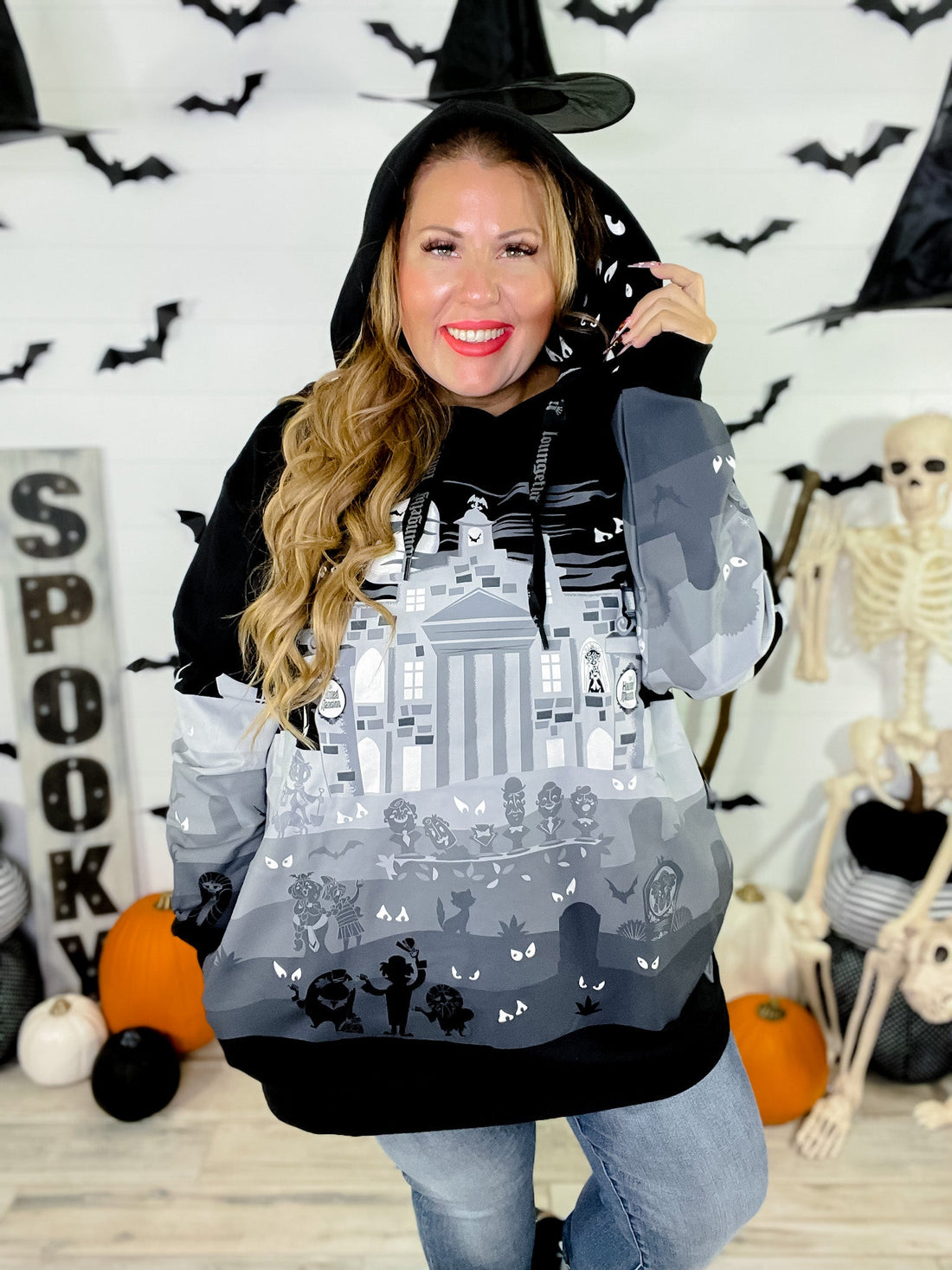 Disney's Haunted Mansion Hoodie - Whiskey Skies - LOUNGEFLY