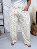 Ditzy Floral Print Barrel Leg Denim Pants - Whiskey Skies - BIBI