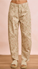 Ditzy Floral Print Barrel Leg Denim Pants - Whiskey Skies - BIBI