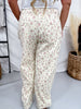 Ditzy Floral Print Barrel Leg Denim Pants - Whiskey Skies - BIBI