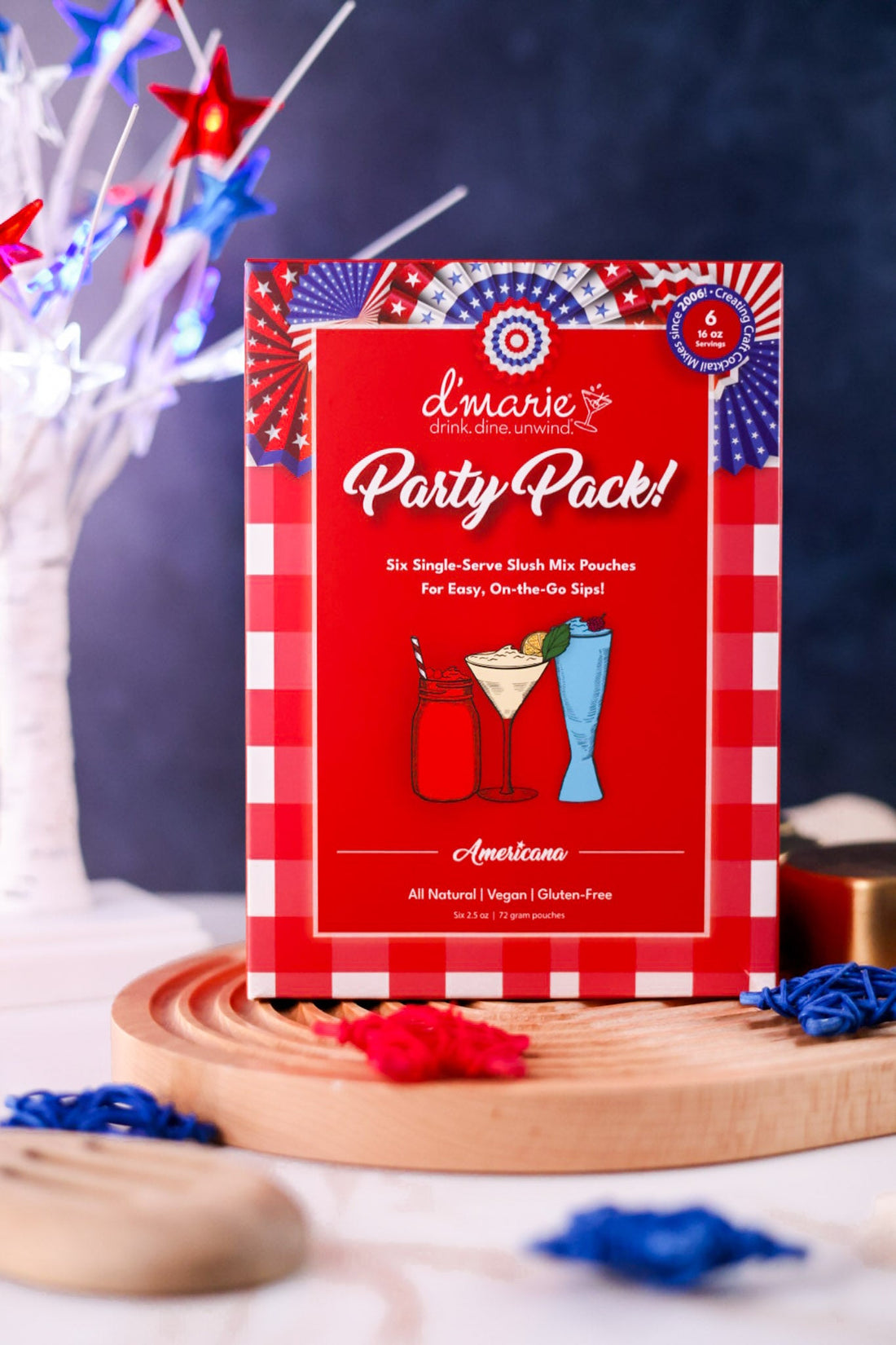 D'Marie Americana Party Pack (Set Of Six) - Whiskey Skies - D'MARIE, INC