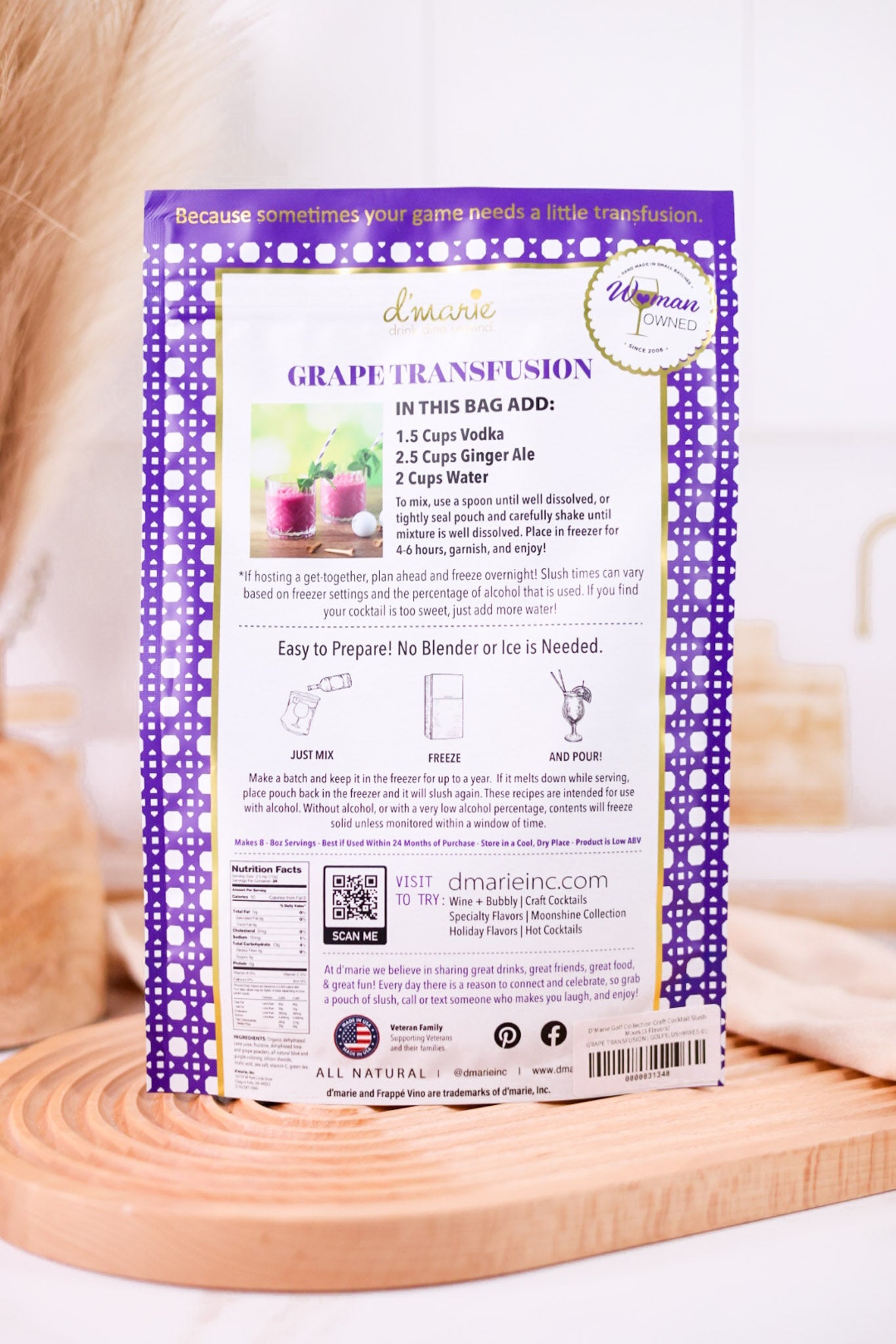 D'Marie Golf Collection Craft Cocktail Slush Mixes (3 Flavors) - Whiskey Skies - D'MARIE, INC
