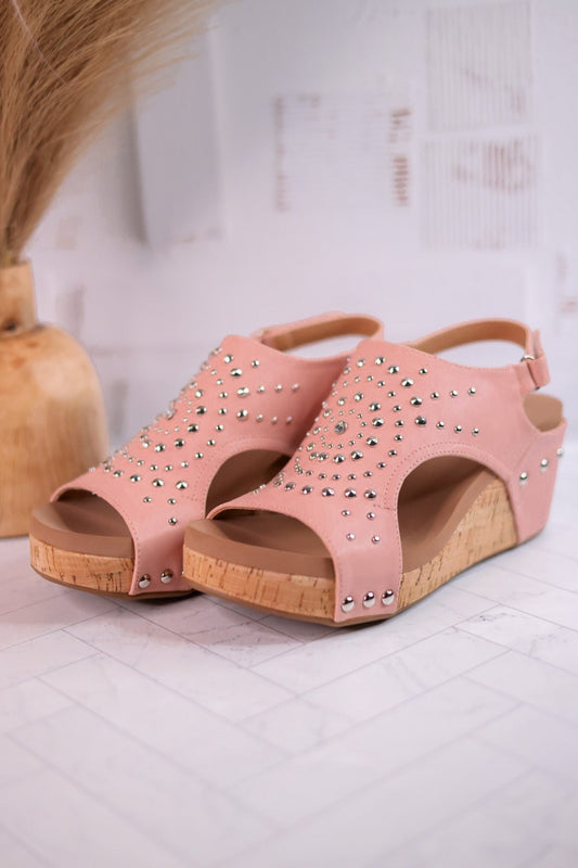 Docie Doe Wedges In Blush - Whiskey Skies - CORKYS FOOTWEAR