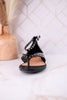 "Don't Be Cringy" Black Studded Ankle Strap Sandals - Whiskey Skies - CORKYS FOOTWEAR
