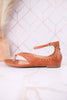 "Don't Be Cringy" Cognac Studded Ankle Strap Sandals - Whiskey Skies - CORKYS FOOTWEAR