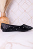"Don't Be Rude" Black Silver Studded Flats - Whiskey Skies - CORKYS FOOTWEAR