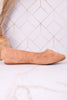 "Don't Be Rude" Camel Faux Suede Flats W/ Rose Gold Studding - Whiskey Skies - CORKYS FOOTWEAR