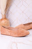 "Don't Be Rude" Camel Faux Suede Flats W/ Rose Gold Studding - Whiskey Skies - CORKYS FOOTWEAR
