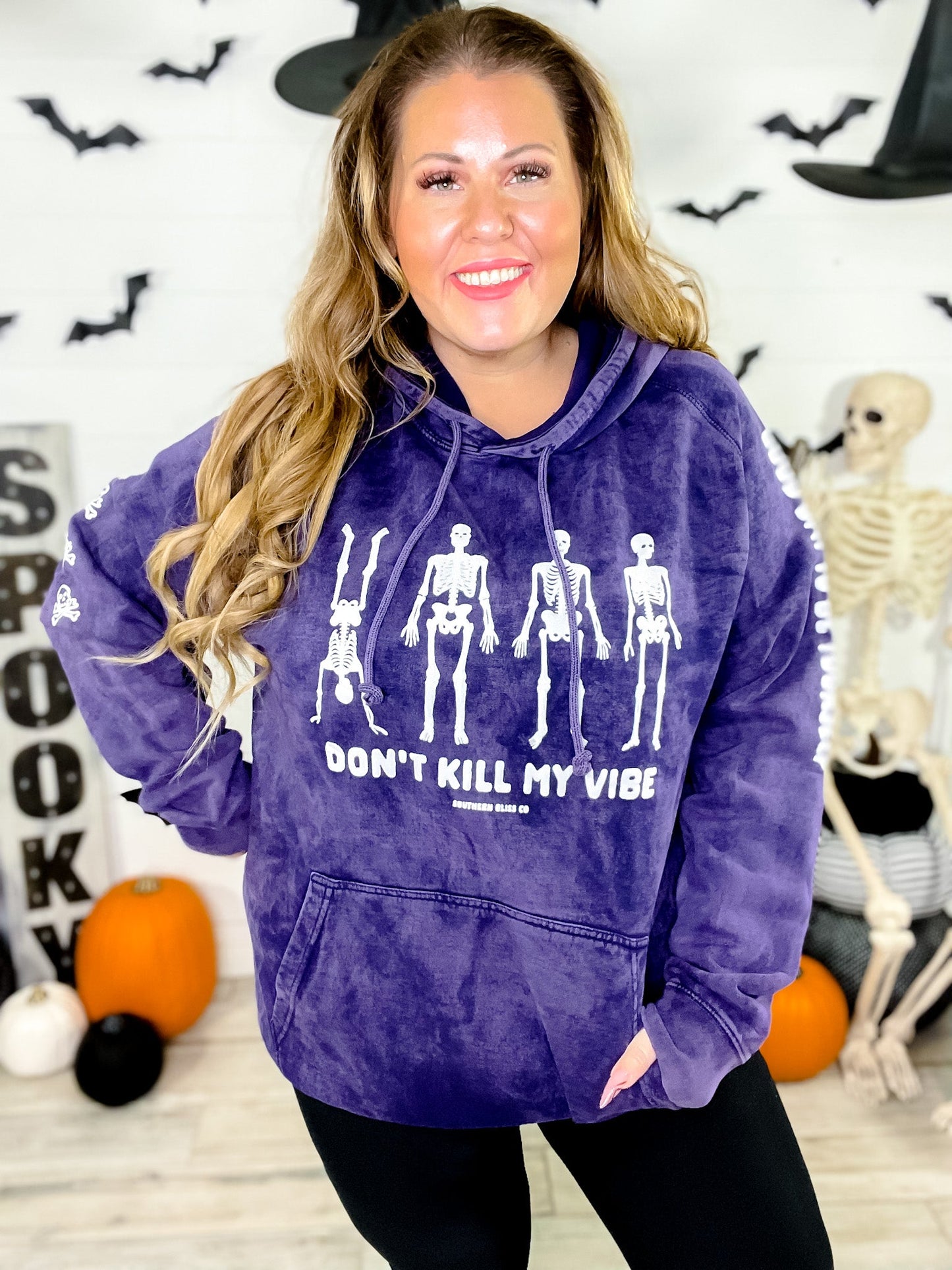 Don't Kill My Vibe Hoodie - Glows In The Dark! - Whiskey Skies - SOUTHERN BLISS COMPANY