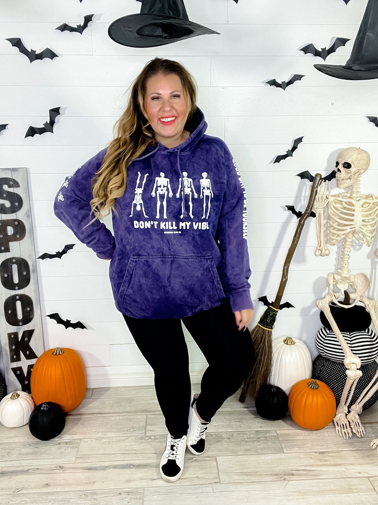 Don't Kill My Vibe Hoodie - Glows In The Dark! - Whiskey Skies - SOUTHERN BLISS COMPANY