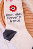 "Don't Make Mommy Be A Bitch" Women's Crew Socks - Whiskey Skies - BLUE Q