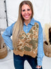 Doubleshift Denim & Camouflage Sweater Vest Top - Whiskey Skies - 2 FLY CO.