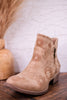 Drift Tan Ankle Booties with Floral Stitching - Whiskey Skies - VERY G