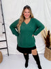 Drop Shoulder Pullover Sweater in Hunter Green - Whiskey Skies - SWEET LOVELY BY JEN