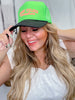Drunk O'Clock Somewhere Neon Green Trucker Hat - Whiskey Skies - Southern Bliss Company