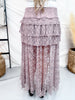Dusty Lavender Lace Tiered Maxi Skirt - Whiskey Skies - POLAGRAM + BAEVELY