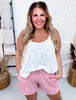 Dusty Pink French Terry Stevie Shorts - Whiskey Skies - MICHELLE MAE