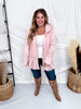 Dusty Pink Laced Front Tie Hooded Jacket Cardigan - Whiskey Skies - J.NNA
