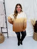 Eggnog & Toffee Ombre Corded Crewneck Sweatshirt - Whiskey Skies - MOON RYDER