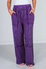 Eggplant Acid Washed French Terry Pants - Whiskey Skies - ODDI