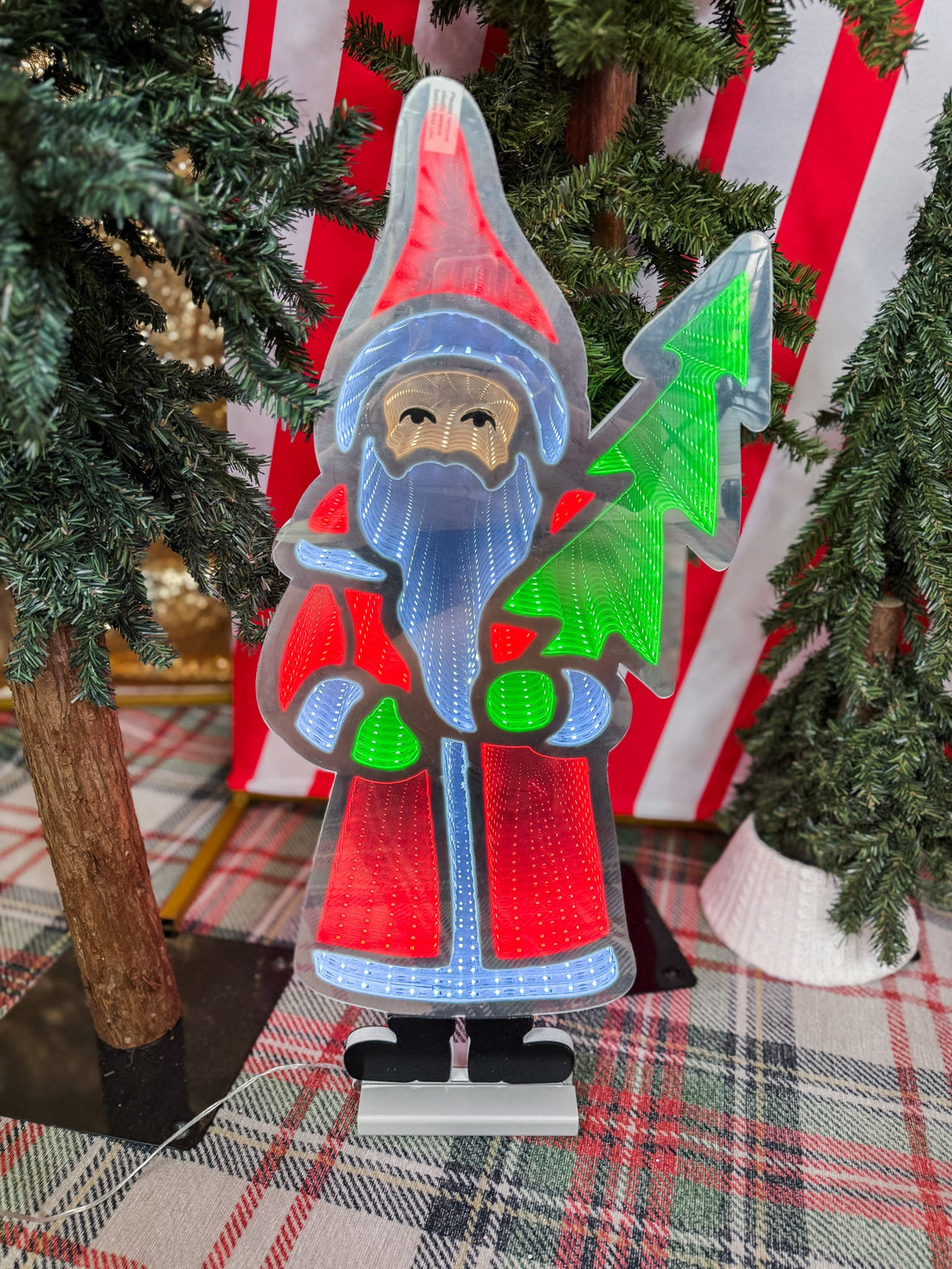 Ekkolight Santa W/ Tree Decorative Light Up Christmas Sign - Whiskey Skies - MELROSE INTL