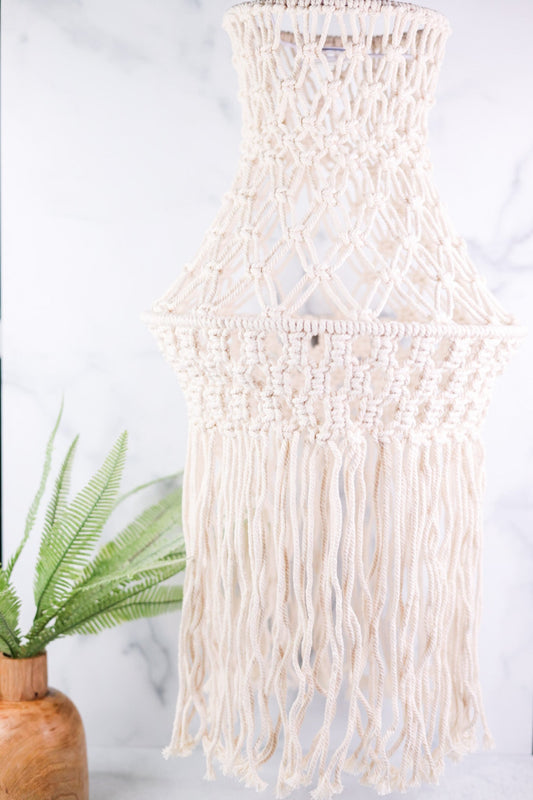 Electric Hanging Macrame Lamp - Whiskey Skies - GERSON COMPANIES