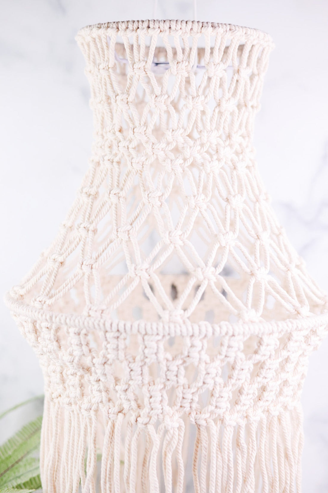 Electric Hanging Macrame Lamp - Whiskey Skies - GERSON COMPANIES