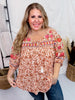 Embroidered Babydoll Top W/ V - Neckline - Whiskey Skies - ANDREE BY UNIT