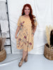 Embroidered T-Shirt Dress With Paint Splash Details - Whiskey Skies - BLUEVELVET