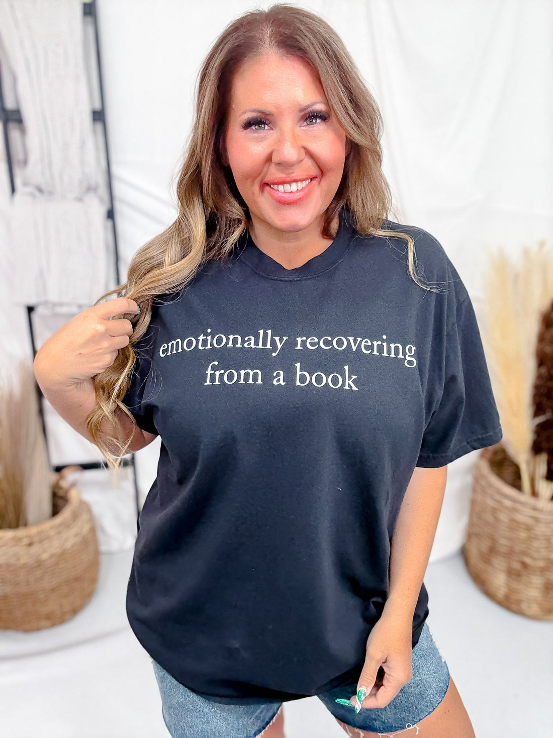 Emotionally Recovering From A Book Graphic Tee - Whiskey Skies - GLAIME
