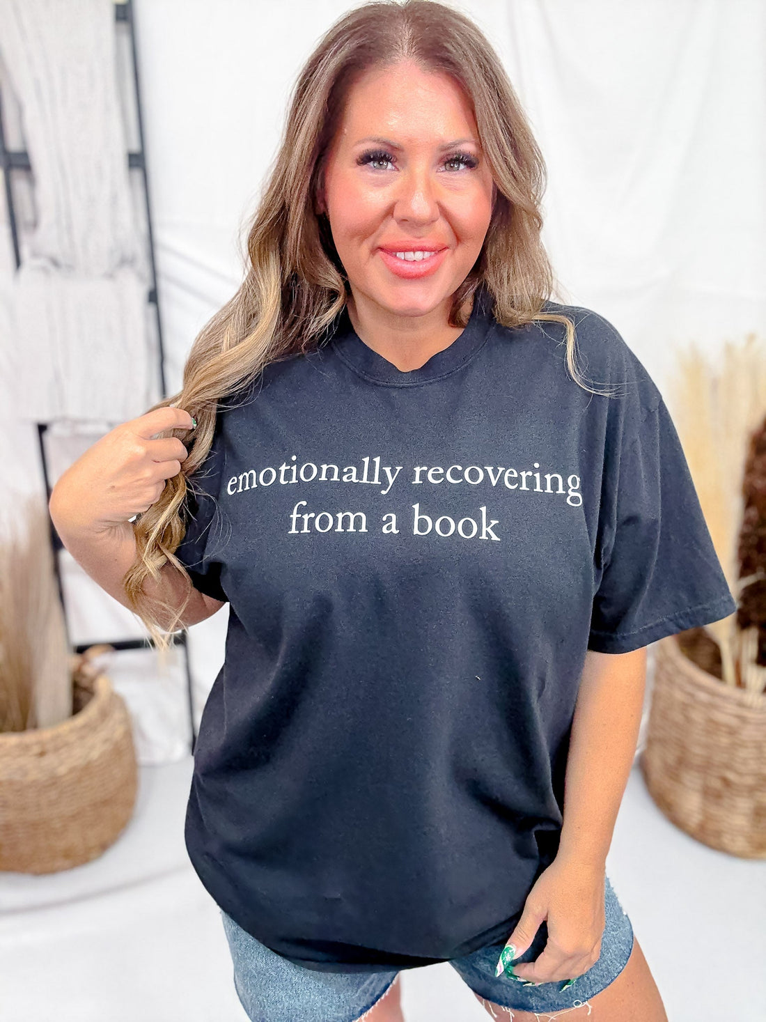 Emotionally Recovering From A Book Graphic Tee - Whiskey Skies - GLAIME