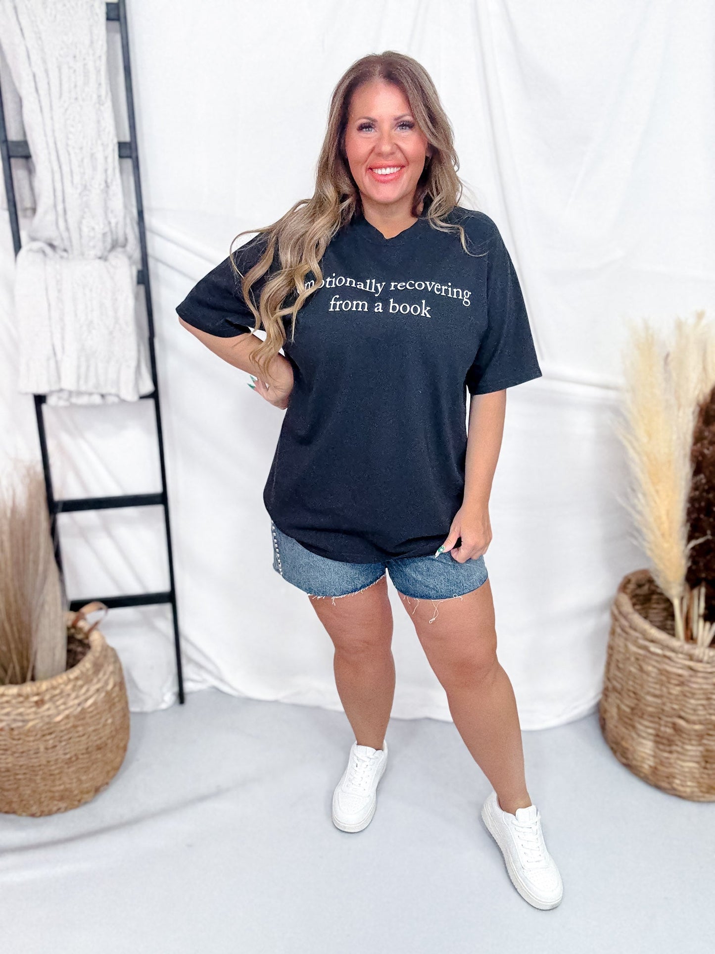 Emotionally Recovering From A Book Graphic Tee - Whiskey Skies - GLAIME