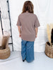 Espresso Brown Floral Cow Skull Graphic Tee - Whiskey Skies - GLAIME