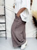 Espresso Brown Mineral Washed Terry Knit Palazzo Pants - Whiskey Skies - EASEL