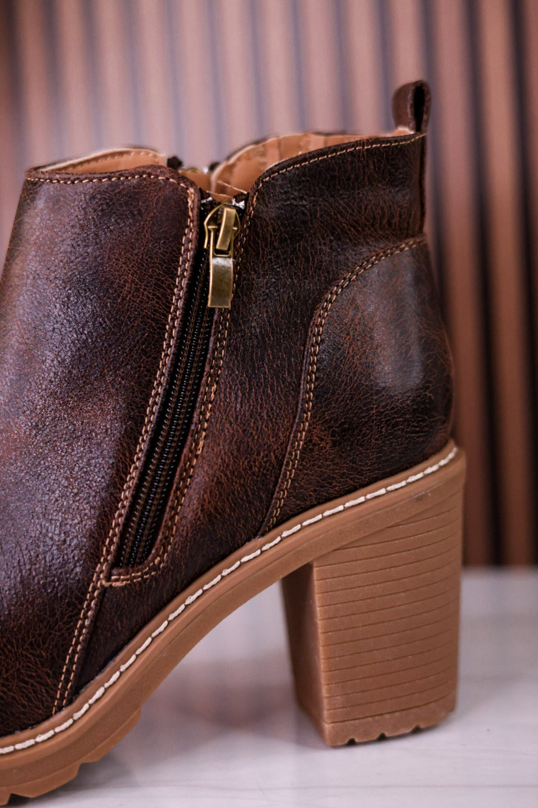Espresso Crinkle Rock Top Bootie's - Whiskey Skies - CORKYS FOOTWEAR