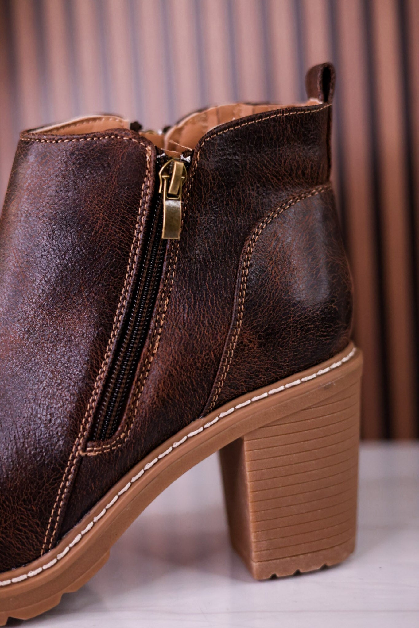 Espresso Crinkle Rock Top Bootie's - Whiskey Skies - CORKYS FOOTWEAR