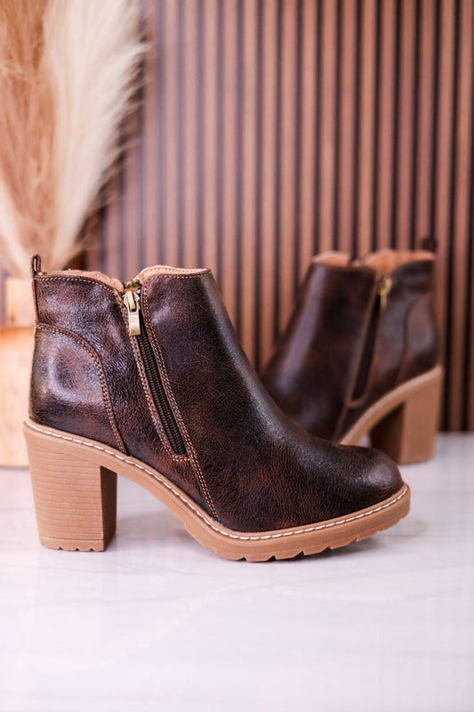 Espresso Crinkle Rock Top Bootie's - Whiskey Skies - CORKYS FOOTWEAR