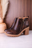 Espresso Crinkle Rock Top Bootie's - Whiskey Skies - CORKYS FOOTWEAR