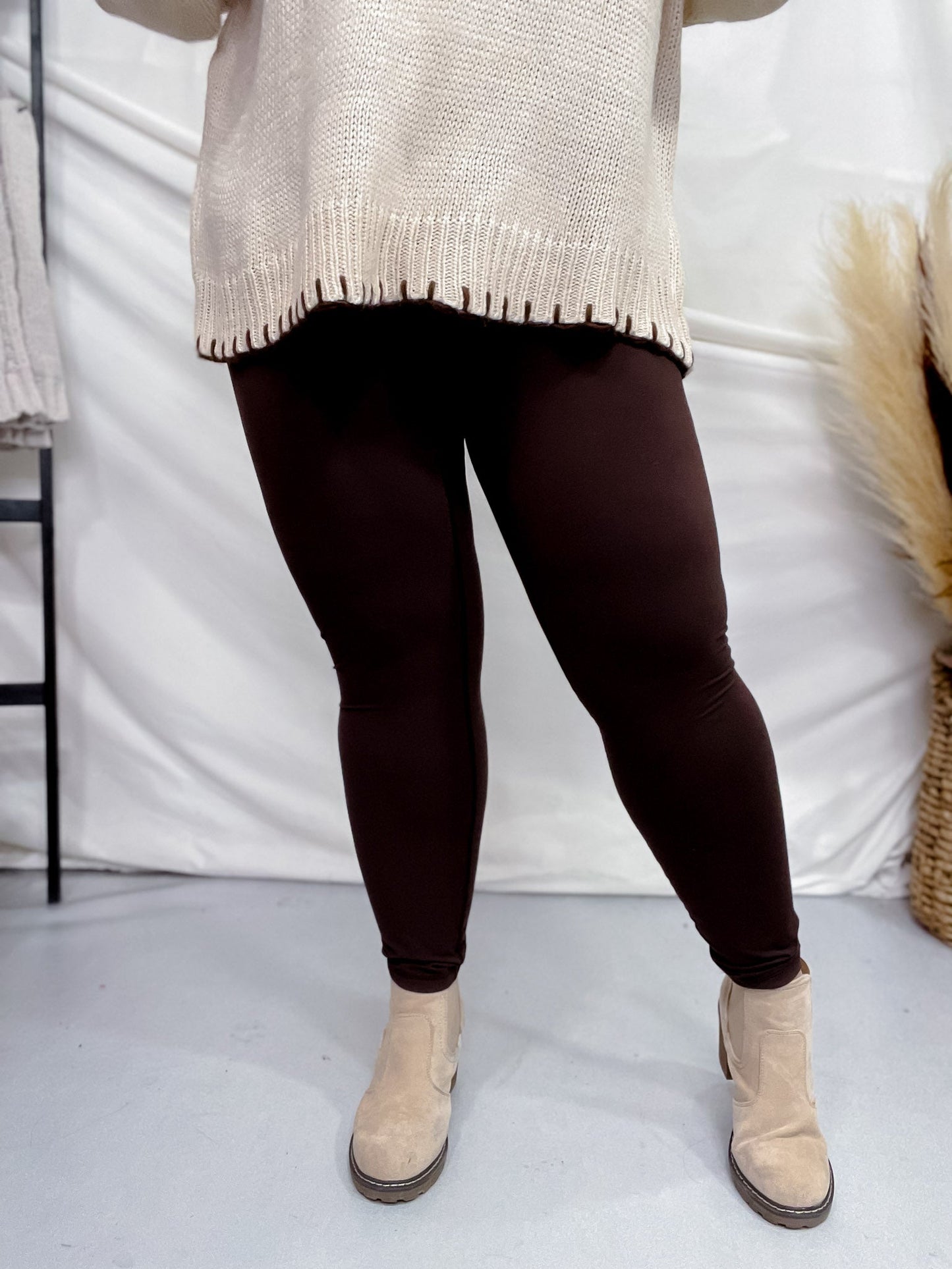 Espresso High Waist Butter Soft Leggings - Whiskey Skies - RAE MODE