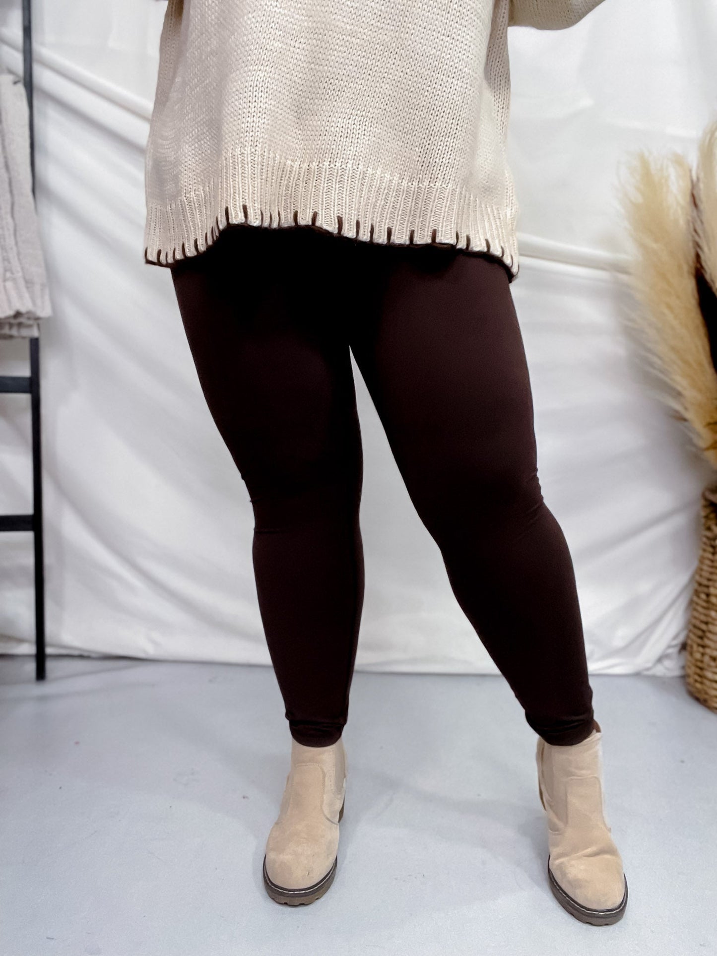 Espresso High Waist Butter Soft Leggings - Whiskey Skies - RAE MODE