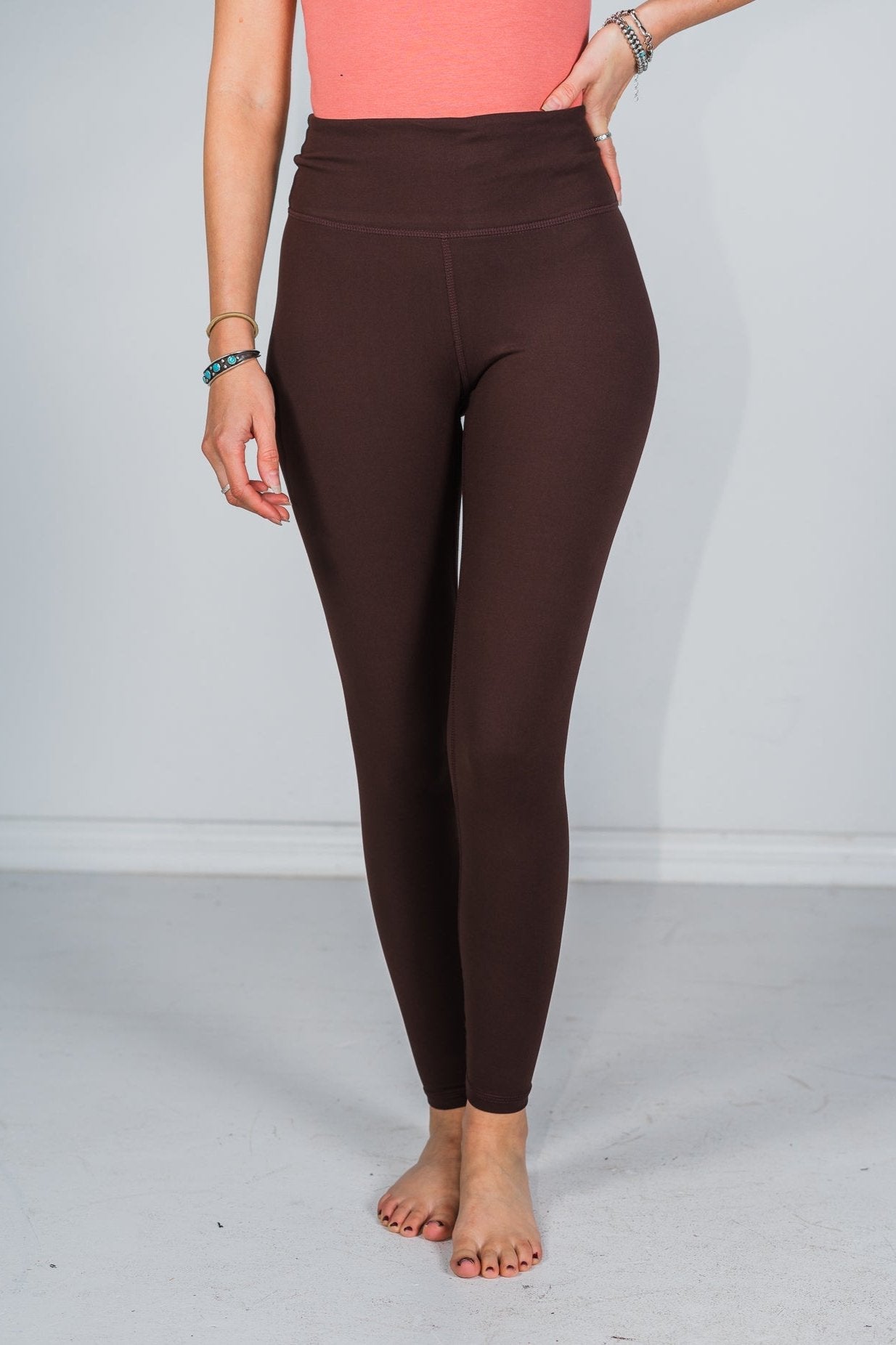 Espresso High Waist Butter Soft Leggings - Whiskey Skies - RAE MODE